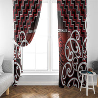 Aotearoa Mana Motuhake Window Curtain Poutama With Maori Pattern - Polynesian Pride
