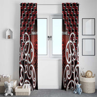 Aotearoa Mana Motuhake Window Curtain Poutama With Maori Pattern - Polynesian Pride