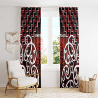 Aotearoa Mana Motuhake Window Curtain Poutama With Maori Pattern - Polynesian Pride