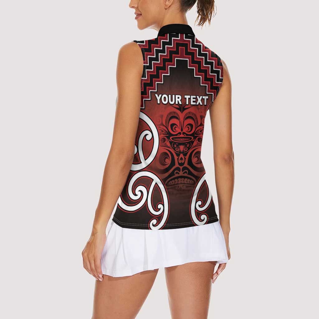 Personalised Aotearoa Mana Motuhake Women Sleeveless Polo Shirt Poutama With Maori Pattern - Polynesian Pride
