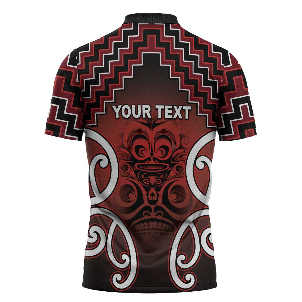 Personalised Aotearoa Mana Motuhake Zipper Polo Shirt Poutama With Maori Pattern - Polynesian Pride
