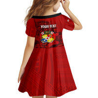 personalized-tonga-king-tupou-i-day-kid-short-sleeve-dress-tropical-flowers-with-ngatu-pattern