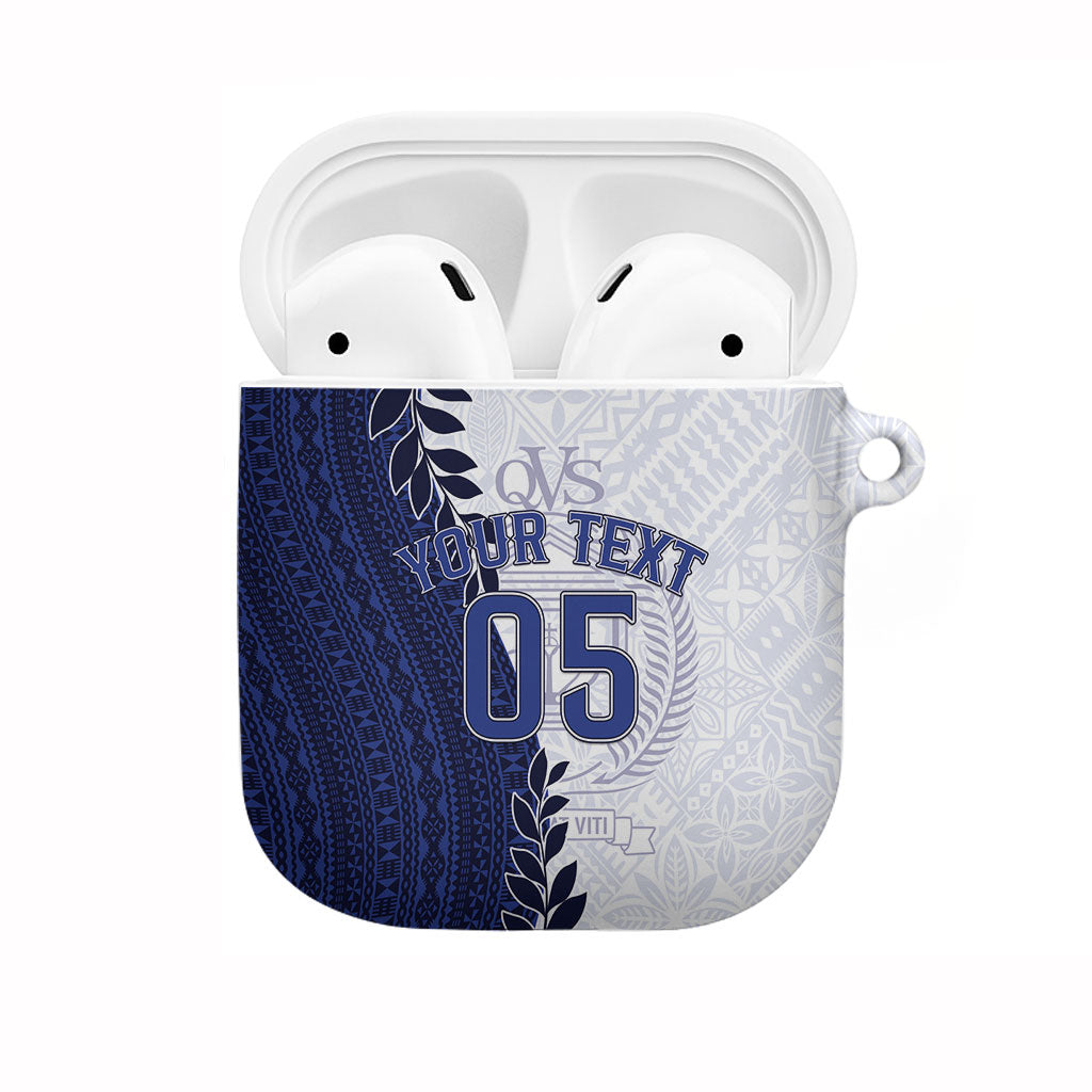 Custom Fiji Queen Victoria School AirPods Case 120 Years Anniversary LT05 White - Polynesian Pride