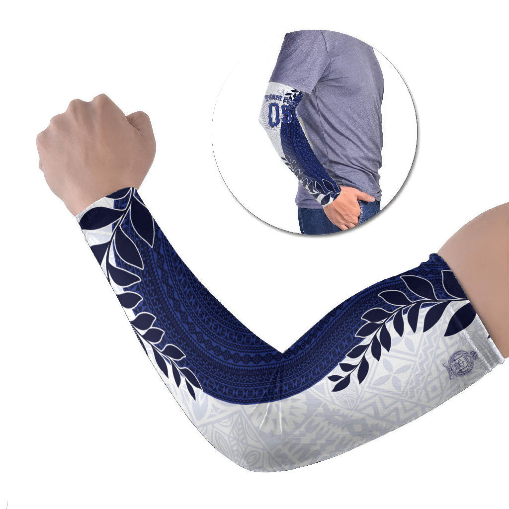 Custom Fiji Queen Victoria School Arm Sleeves 120 Years Anniversary LT05 Set of 2 White - Polynesian Pride