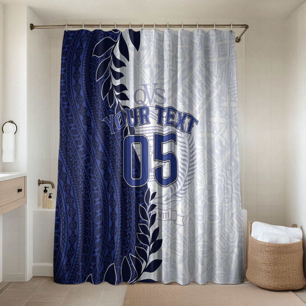 Custom Fiji Queen Victoria School Bathroom Set 120 Years Anniversary LT05 Shower Curtain Only White - Polynesian Pride