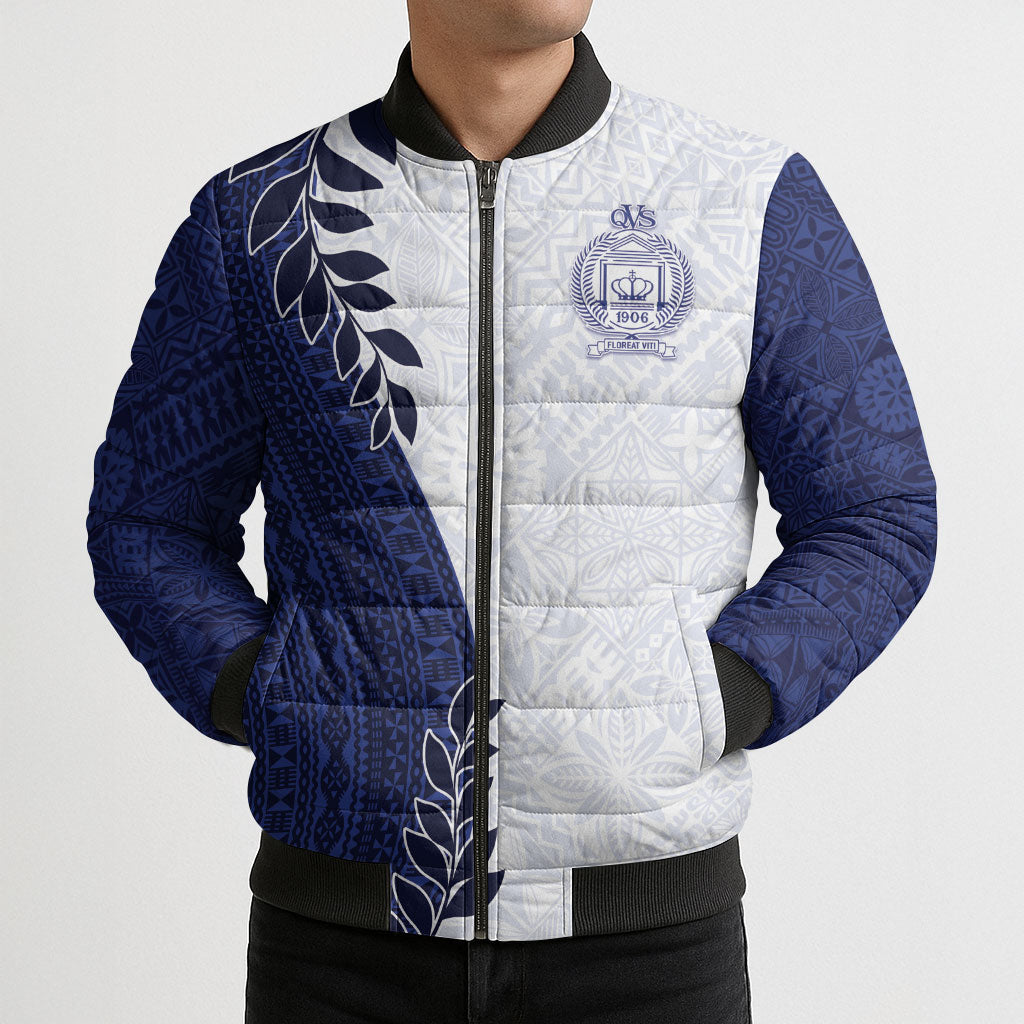 Custom Fiji Queen Victoria School Bomber Puffer Jacket 120 Years Anniversary LT05 - Polynesian Pride