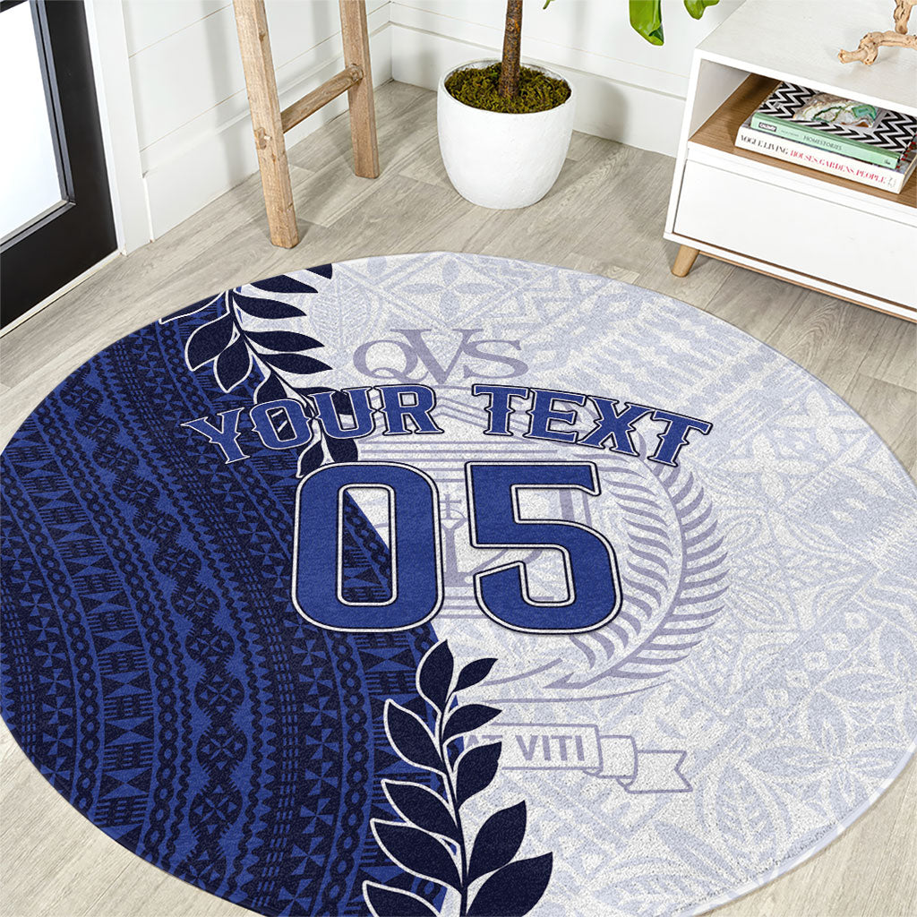 Custom Fiji Queen Victoria School Round Carpet 120 Years Anniversary
