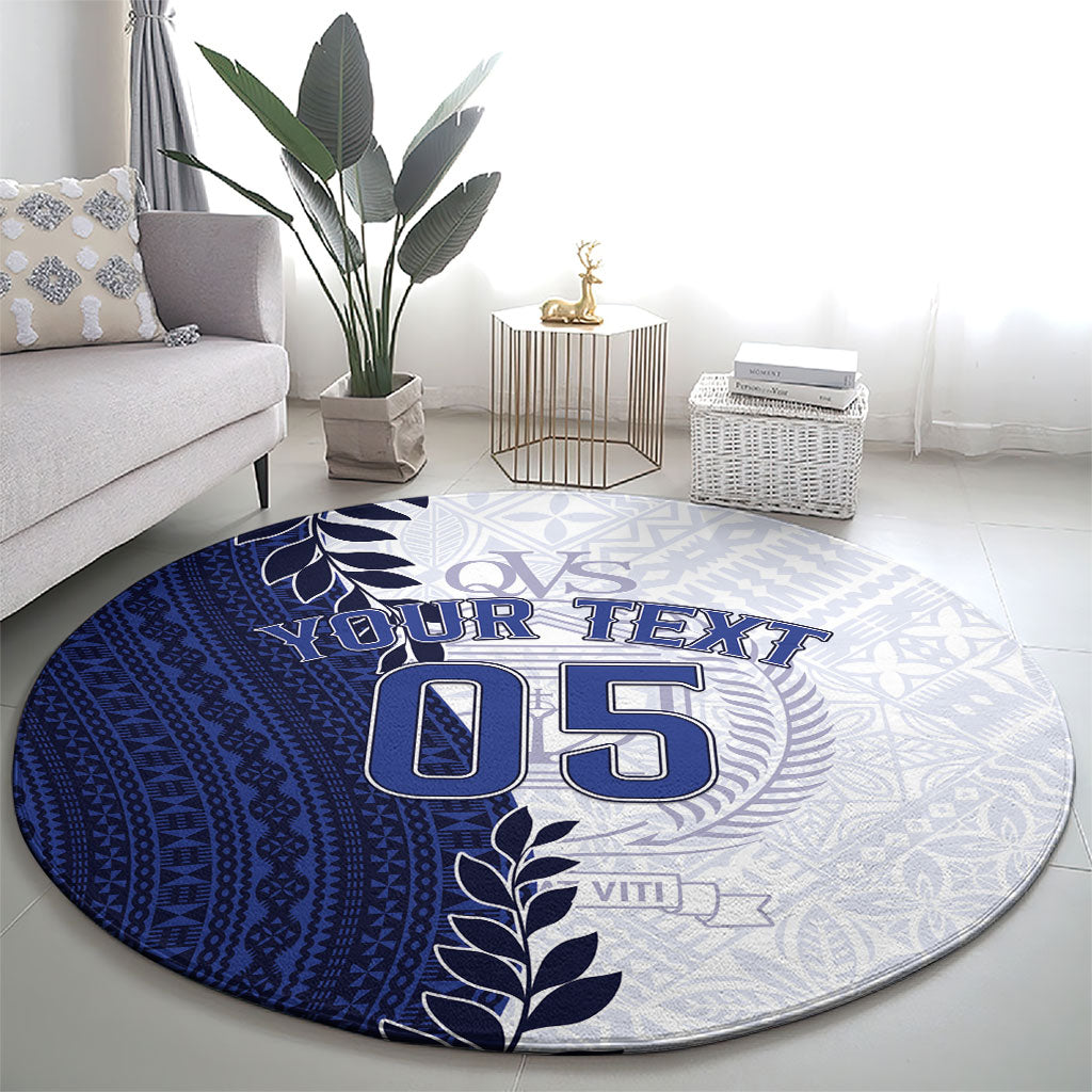 Custom Fiji Queen Victoria School Round Carpet 120 Years Anniversary