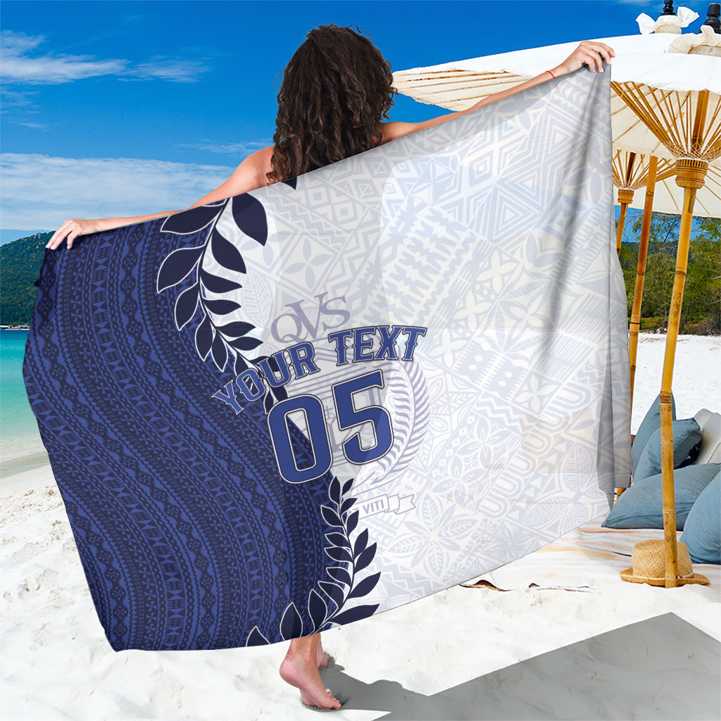 Custom Fiji Queen Victoria School Sarong 120 Years Anniversary LT05 One Size 44 x 66 inches White - Polynesian Pride