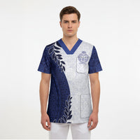 Custom Fiji Queen Victoria School Scrub Top 120 Years Anniversary LT05 - Polynesian Pride