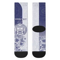 Personalised Fiji Queen Victoria School 1906 Crew Socks Floreat Viti LT05 - Polynesian Pride