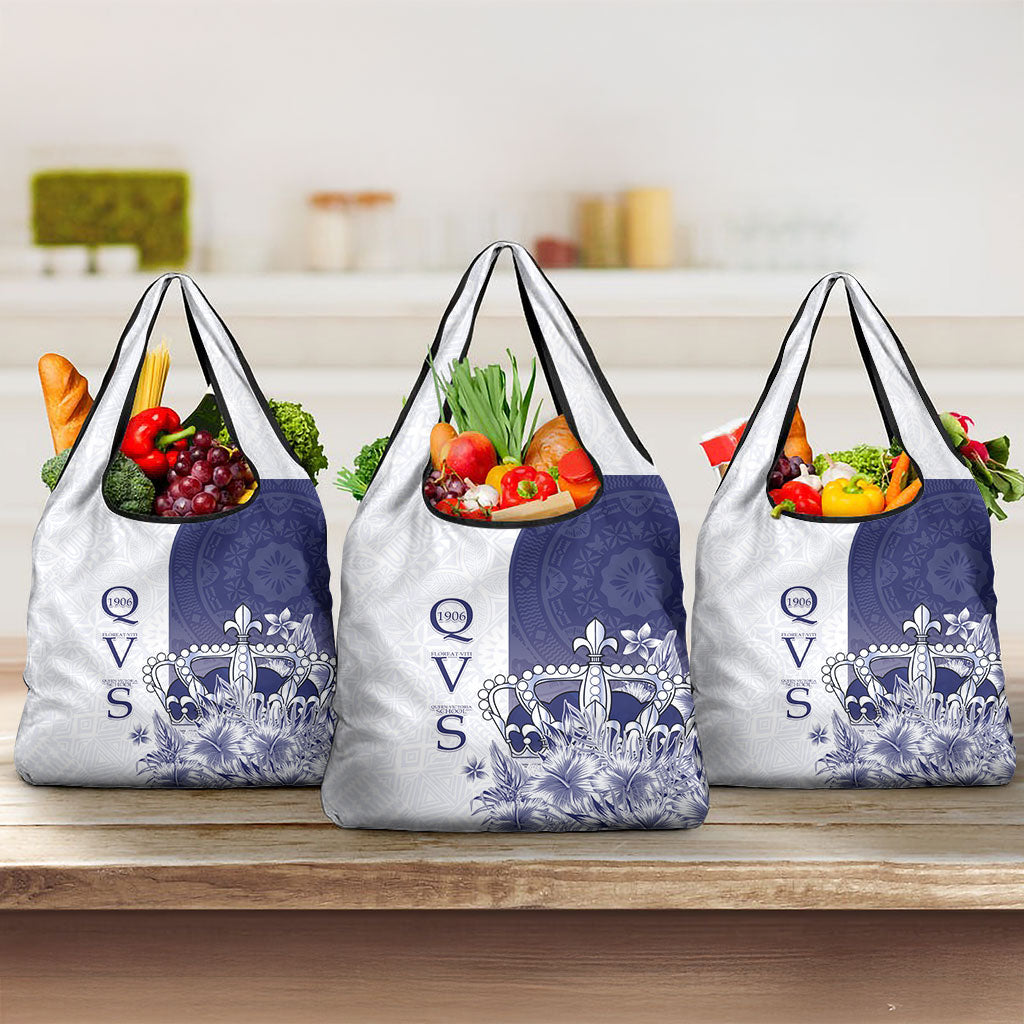 Fiji Queen Victoria School 1906 Grocery Bag Floreat Viti LT05 3-pack One Size Navy - Polynesian Pride