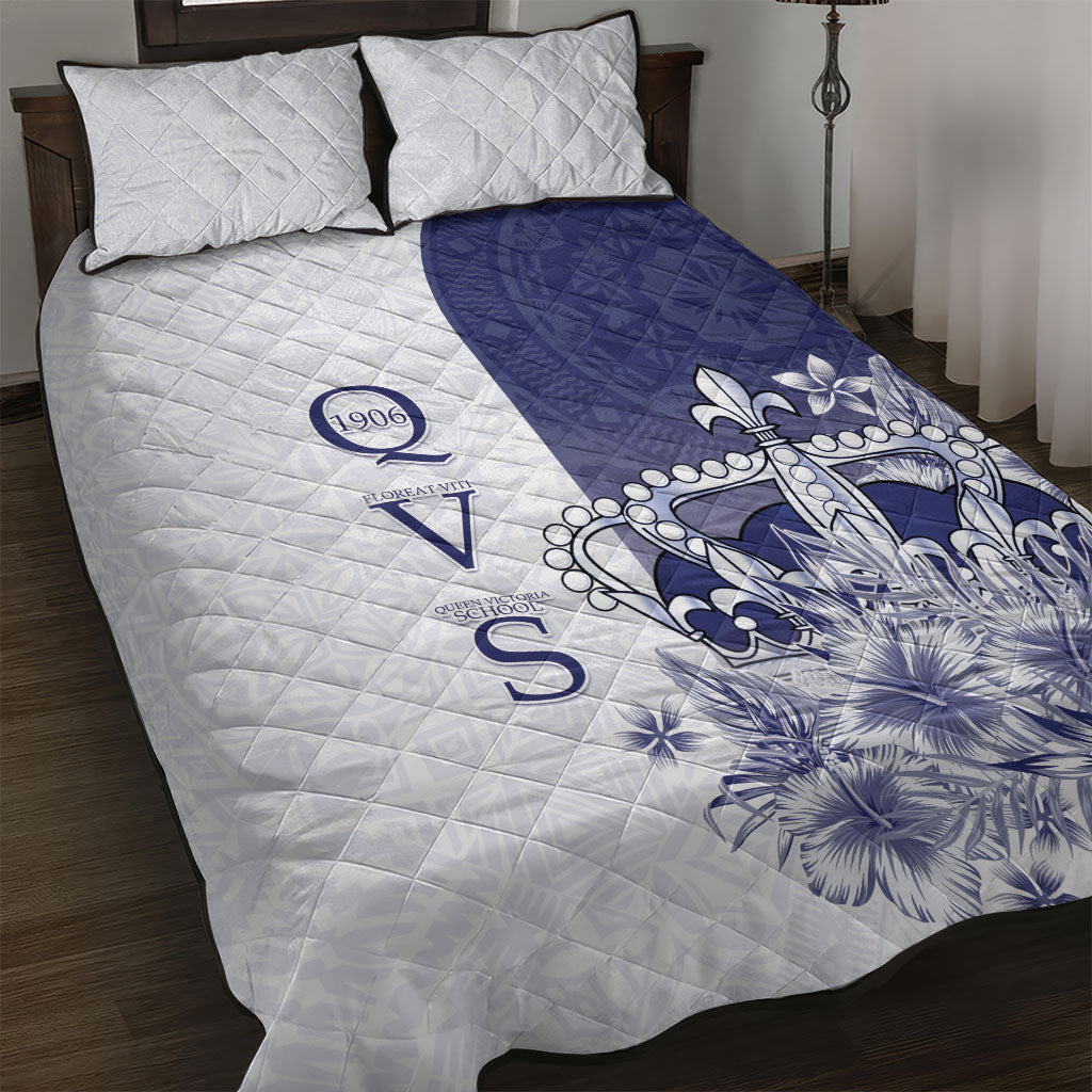 Fiji Queen Victoria School 1906 Quilt Bed Set Floreat Viti LT05 Navy - Polynesian Pride