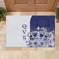 Fiji Queen Victoria School 1906 Rubber Doormat Floreat Viti LT05 Navy - Polynesian Pride