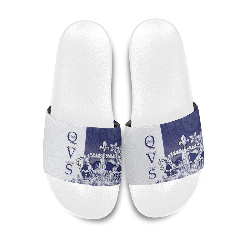 Fiji Queen Victoria School 1906 Slide Sandals Floreat Viti LT05 Navy - Polynesian Pride