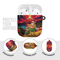 Hawaii Volcano Christmas AirPods Case Hula Santa And Monk Seal LT05 - Polynesian Pride