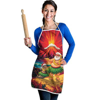 Hawaii Volcano Christmas Apron Hula Santa And Monk Seal LT05 - Polynesian Pride