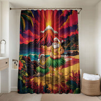 Hawaii Volcano Christmas Bathroom Set Hula Santa And Monk Seal