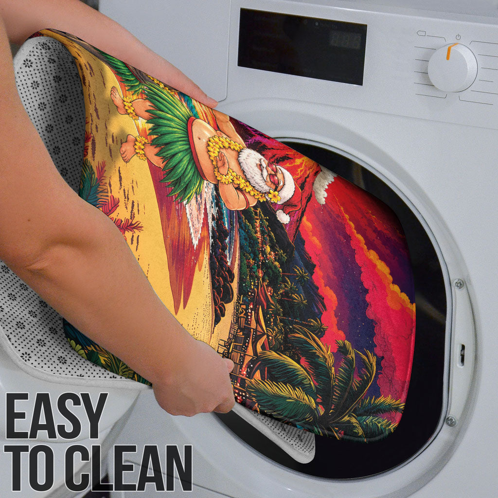 Hawaii Volcano Christmas Bathroom Set Hula Santa And Monk Seal