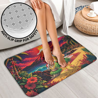 Hawaii Volcano Christmas Bathroom Set Hula Santa And Monk Seal