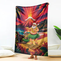 Hawaii Volcano Christmas Blanket Hula Santa And Monk Seal LT05 - Polynesian Pride