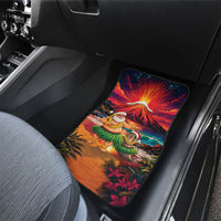 Hawaii Volcano Christmas Car Mats Hula Santa And Monk Seal