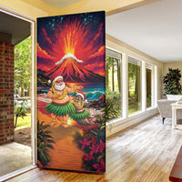Hawaii Volcano Christmas Door Cover Hula Santa And Monk Seal LT05 - Polynesian Pride