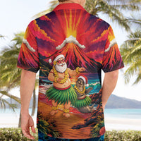 Hawaii Volcano Christmas Hawaiian Shirt Hula Santa And Monk Seal LT05 - Polynesian Pride