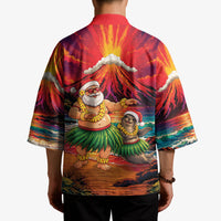 Hawaii Volcano Christmas Kimono Hula Santa And Monk Seal