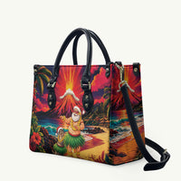 Hawaii Volcano Christmas Leather Bag Hula Santa And Monk Seal LT05 Multicolor - Polynesian Pride