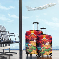 Hawaii Volcano Christmas Luggage Cover Hula Santa And Monk Seal LT05 - Polynesian Pride
