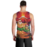 Hawaii Volcano Christmas Men Tank Top Hula Santa And Monk Seal LT05 - Polynesian Pride