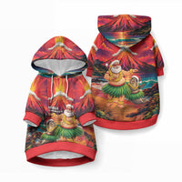 Hawaii Volcano Christmas Pet Hoodie Hula Santa And Monk Seal LT05 Pullover Multicolor - Polynesian Pride