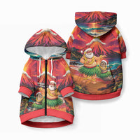 Hawaii Volcano Christmas Pet Hoodie Hula Santa And Monk Seal LT05 Zip-up Multicolor - Polynesian Pride