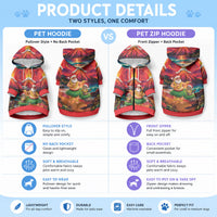 Hawaii Volcano Christmas Pet Hoodie Hula Santa And Monk Seal LT05 - Polynesian Pride