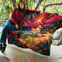 Hawaii Volcano Christmas Quilt Hula Santa And Monk Seal