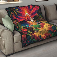 Hawaii Volcano Christmas Quilt Hula Santa And Monk Seal