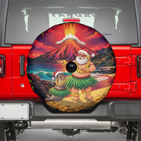 Hawaii Volcano Christmas Spare Tire Cover Hula Santa And Monk Seal LT05 - Polynesian Pride