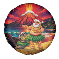 Hawaii Volcano Christmas Spare Tire Cover Hula Santa And Monk Seal LT05 - Polynesian Pride