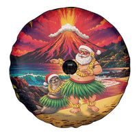 Hawaii Volcano Christmas Spare Tire Cover Hula Santa And Monk Seal LT05 - Polynesian Pride