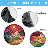 Hawaii Volcano Christmas Spare Tire Cover Hula Santa And Monk Seal LT05 - Polynesian Pride