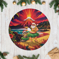 Hawaii Volcano Christmas Tree Skirt Hula Santa And Monk Seal LT05 Casual Multicolor - Polynesian Pride