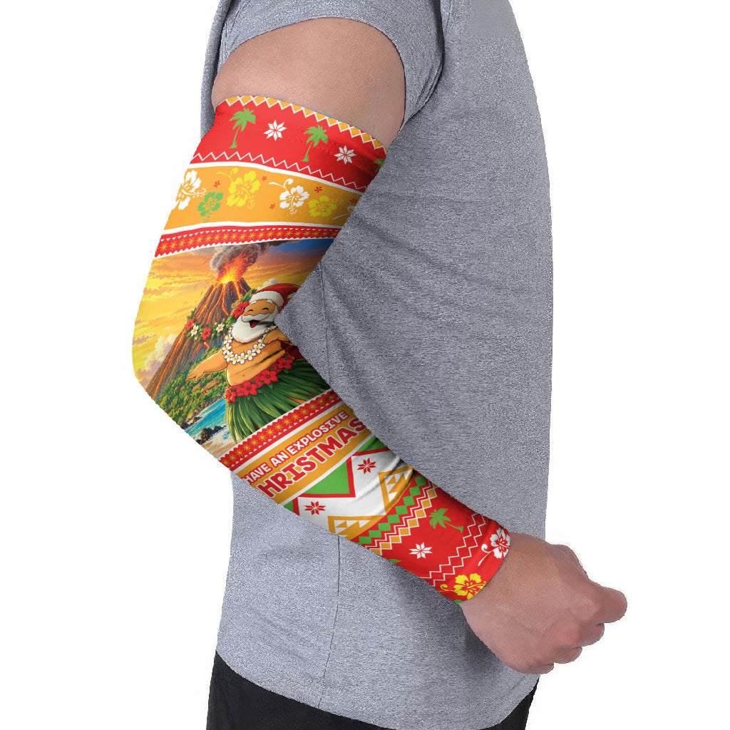 Hawaii Volcano Christmas Arm Sleeves Have An Explosive Christmas LT05 - Polynesian Pride
