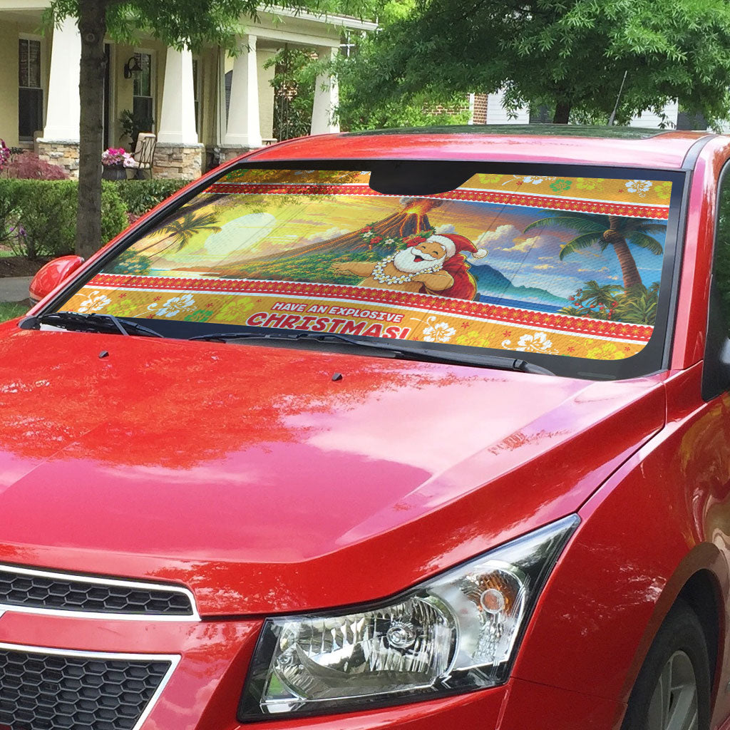 Hawaii Volcano Christmas Auto Sun Shade Have An Explosive Christmas LT05 - Polynesian Pride