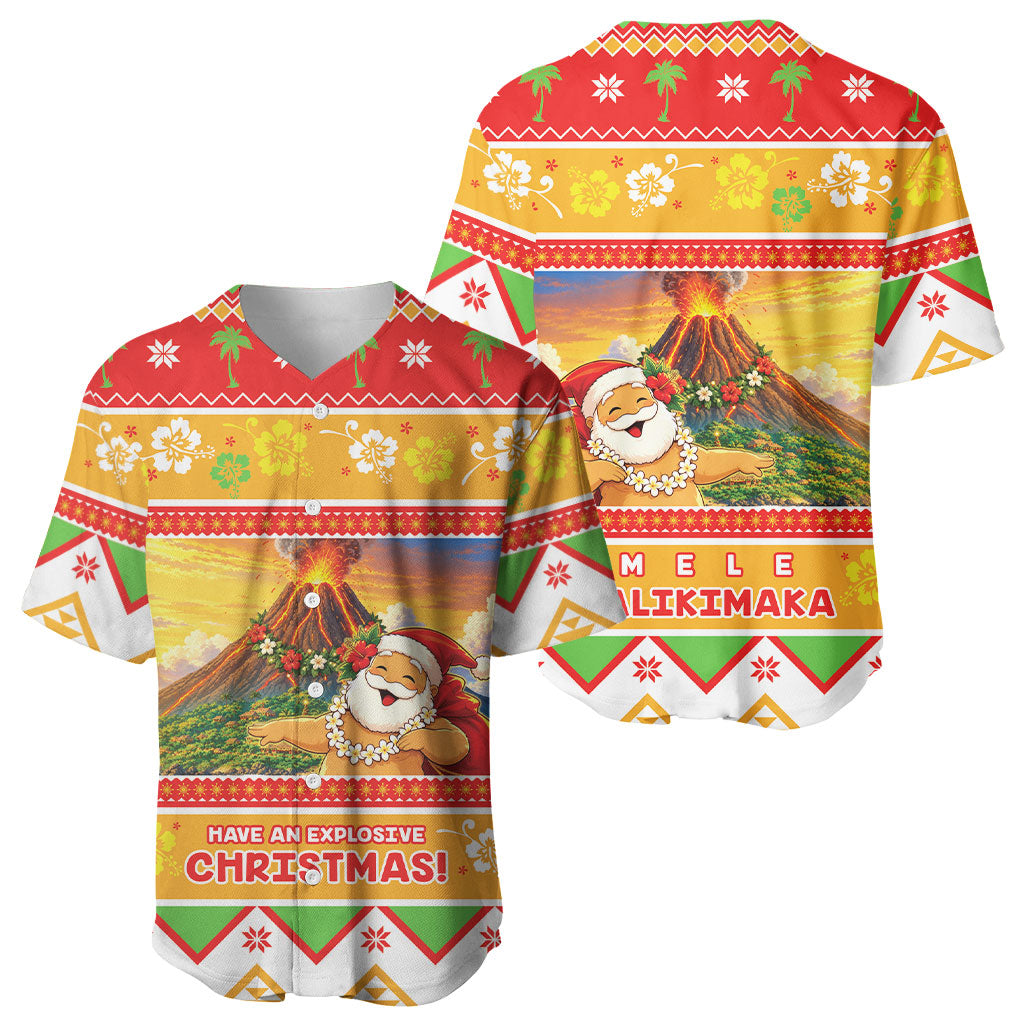Hawaii Volcano Christmas Baseball Jersey Have An Explosive Christmas LT05 - Polynesian Pride