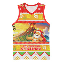 Hawaii Volcano Christmas Basketball Jersey Have An Explosive Christmas LT05 Unisex Red - Polynesian Pride