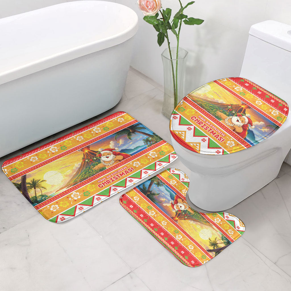 Hawaii Volcano Christmas Bathroom Set Have An Explosive Christmas LT05 - Polynesian Pride