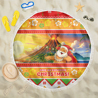 Hawaii Volcano Christmas Beach Blanket Have An Explosive Christmas LT05 One Size 150cm Red - Polynesian Pride