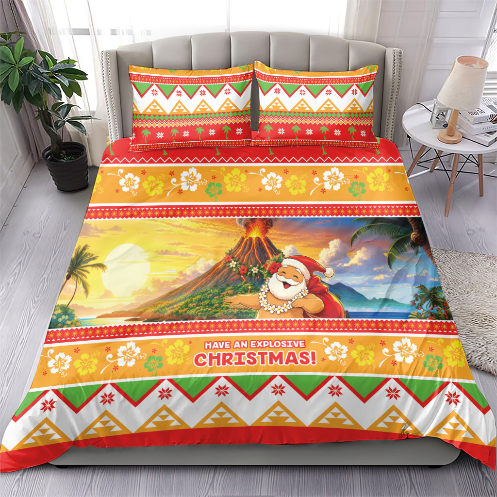Hawaii Volcano Christmas Bedding Set Have An Explosive Christmas LT05 - Polynesian Pride