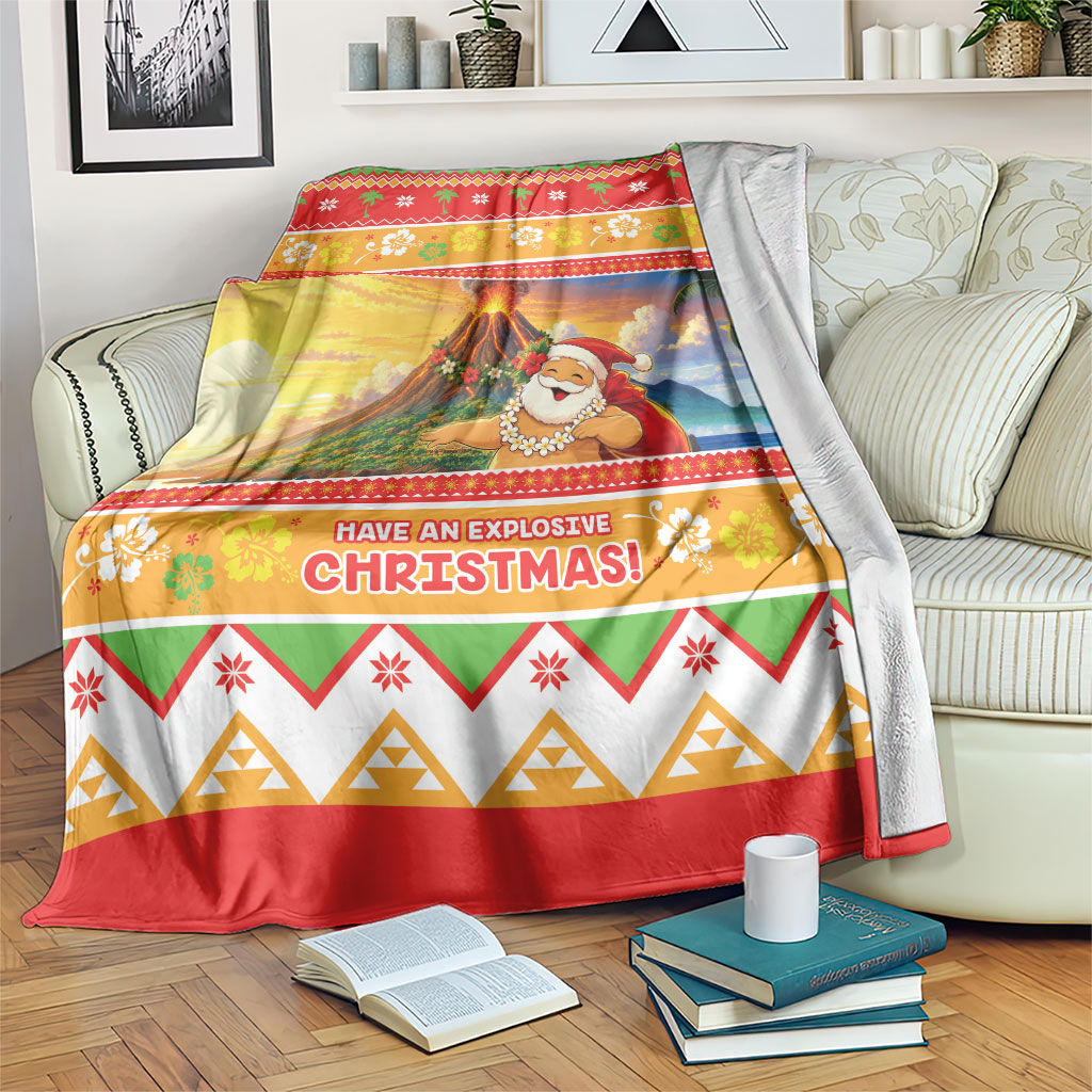 Hawaii Volcano Christmas Blanket Have An Explosive Christmas LT05 Red - Polynesian Pride